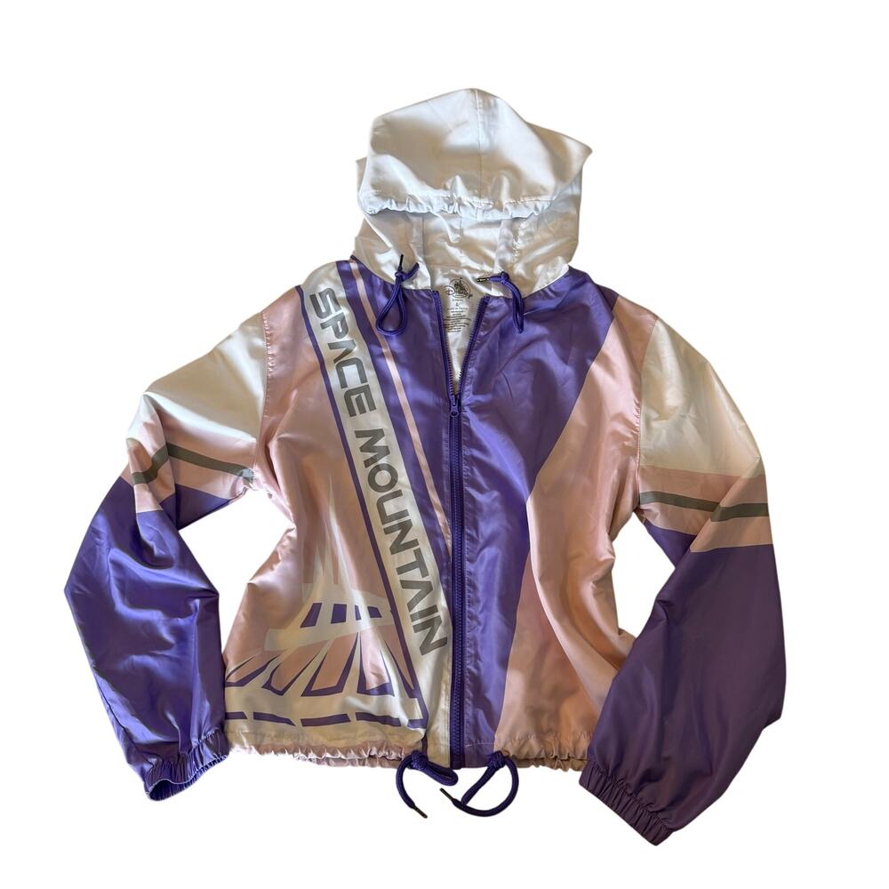 Disney Parks Space Mountain Retro Print Jacket Pink Purple Wmns size L